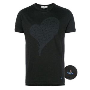 비비안웨스트우드 ORB 로고 하트 프린팅 반팔 티셔츠 S25GC0384 900