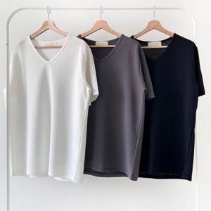 [강물처럼]빅사이즈티 V188L509 갸름브이넥반팔티셔츠 LD (41036