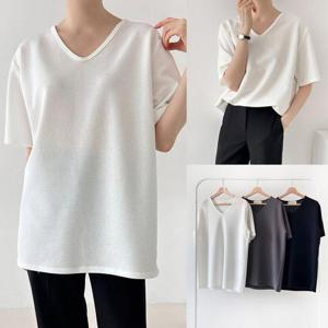 [강물처럼]위쉬몰 LD 코튼브이넥반팔티셔츠(V188H509) 빅사이즈