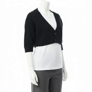 프라다 여성 울 캐시미어 크롭 가디건 니트 P25L61 12CW F0002