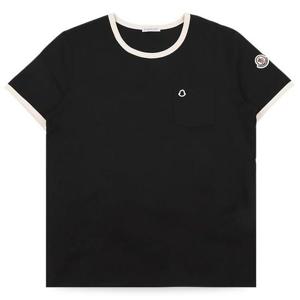 몽클레어 여성 로고 자수 포켓 반팔(블랙) 8C00019 89AUO F90