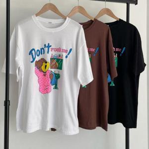 [강물처럼]빅사이즈반팔티 U553L507 돈트곰돌이레터링티셔츠 LI