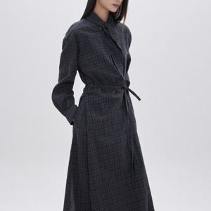 [주크] 타이 체크 셔츠 랩원피스 Z261MSE004