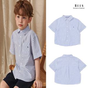 [빈]BA21BL02BU블루 스트라이프 시어서커 셔츠