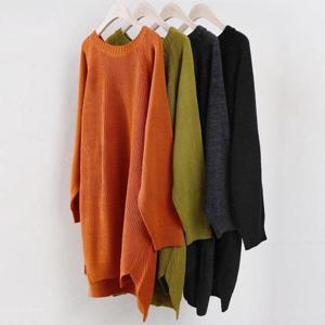 [강물처럼]빅사이즈티 w106L509 롱루즈나그랑심플니트 EB (41225