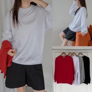 [강물처럼]위쉬몰 LI 무지박시핏라운드맨투맨(V213H509) 빅사이