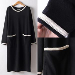 [강물처럼]위쉬몰 NB 라인배색포켓롱원피스(I017H509) 빅사이즈