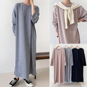 [강물처럼]위쉬몰 AR 잔골지롱박시긴팔원피스(V279H509) 빅사이