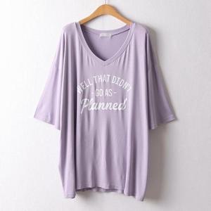 [강물처럼]아이우먼 브이넥8부라인티셔츠 RAD454M509 빅사이즈 (