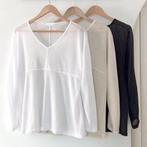 [강물처럼]빅사이즈티 V263L509 라인포인트브이비침니트 SM (412