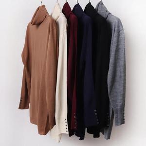 [강물처럼]빅사이즈티 B450L509 소매단추폴라긴팔니트 RM (41361