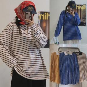 [강물처럼]위쉬몰 GB 럭비단가라긴팔티셔츠(V296H509) 빅사이즈