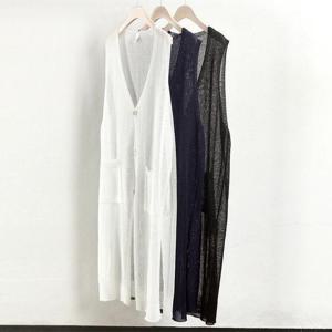 [강물처럼]빅사이즈베스트 0321L509 비치니트포켓조끼 RM (41312