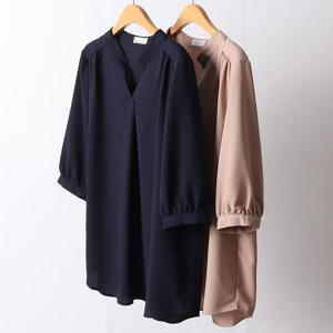 [강물처럼]빅사이즈블라우스 F188L509 소프트오픈넥블라우스 OL