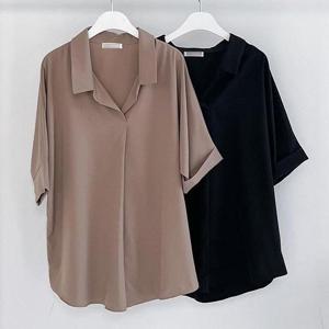 [강물처럼]빅사이즈블라우스 E658L509 오픈넥베이직블라우스 NB