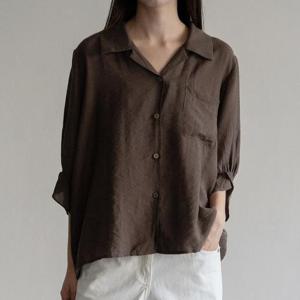 [강물처럼]아이우먼 심플카라빅포켓블라우스 GOV125M509 빅사이