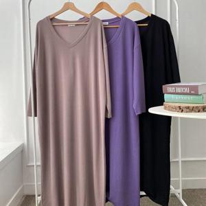 [강물처럼]빅사이즈원피스 V331L509 브이스판루즈핏원피스 RA (4