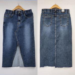 [강물처럼]빅사이즈치마 T197L509 세컨즈밴드컷팅청스커트 LO (4