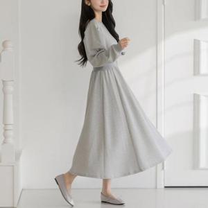 [강물처럼]아이우먼 날씬허리밴딩롱원피스 YYV315M509 빅사이즈