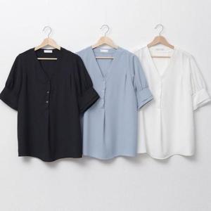 [강물처럼]빅사이즈브이넥블라우스 U852L507 나우후들실켓블라우