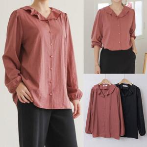 [강물처럼]위쉬몰 WB 프릴카라버튼블라우스(V421H510) 빅사이즈