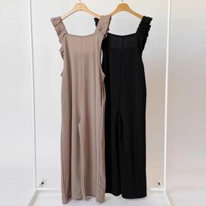 [강물처럼]빅사이즈원피스 V310L510 날개주름숄더점프수트 AR (4