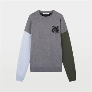 메종키츠네 폭스헤드 인타르시아 남성 니트 LM00809KT1063 GRMB