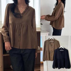 [강물처럼]위쉬몰 YP 브이프릴카라블라우스(V669H511) 빅사이즈