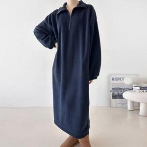 [강물처럼]아이우먼 반집업후리스롱원피스 ARV662M511 빅사이즈