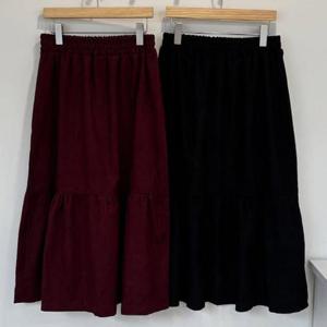 [강물처럼]빅사이즈치마 V654L511 코듀로이잔셔링스커트 YP (432