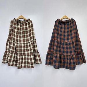 [강물처럼]위쉬몰 CR 뉴트로체크캉캉스커트(T135H512) 빅사이즈