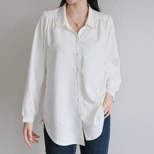 [강물처럼]아이우먼 줄자수포인트블라우스 LYV745M512 빅사이즈