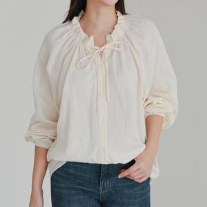 [강물처럼]아이우먼 리본라인셔링블라우스 LYV739M511 빅사이즈