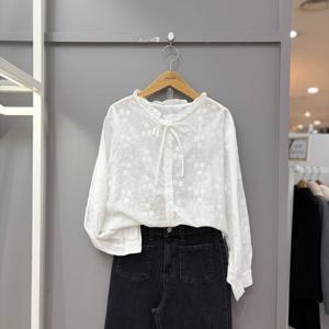 [무자크]프릴 리본 블라우스 MQ3BL07