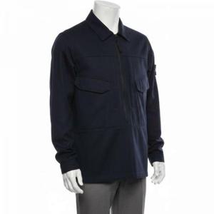 스톤아일랜드 와펜 패치 포켓 반집업 셔츠 네이비 남성 751510802