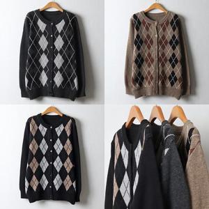 [강물처럼]위쉬몰 EB 아가일R베이직가디건(J630H512) 빅사이즈 (