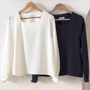 [강물처럼]빅사이즈블라우스 V713L511 딥스퀘어퍼프블라우스 RD