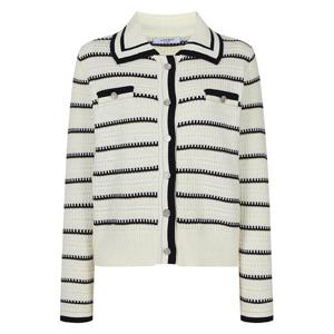 [레코브][레코브] 버튼 스트라이프 카라 가디건(LK61D3KC505X)