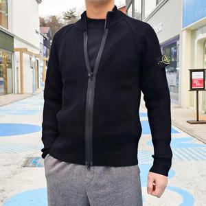 스톤아일랜드 울 남성 니트 집업 가디건 블랙 7915519C2 V0029