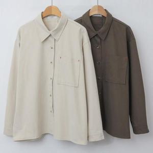 [강물처럼]빅사이즈셔츠 V754L512 도톰한레드스티치남방 LY (435