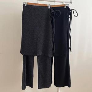 [강물처럼]빅사이즈바지 V758L512 골지리본랩스커트팬츠 MO (435