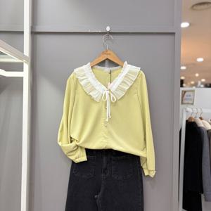 [무자크]진주 프릴 블라우스 MQ3BL10