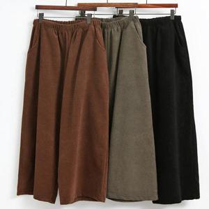 [강물처럼]빅사이즈팬츠 B156L512 밴딩골덴배기통바지 EM (43396