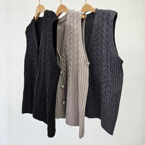 [강물처럼]빅사이즈베스트 S743L512 파이꽈베기루즈니트조끼 EB