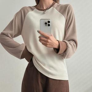 [강물처럼]아이우먼 소매배색나그랑티셔츠 MAV813M512 빅사이즈