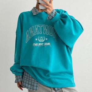 [강물처럼]아이우먼 기모메이크박시맨투맨 NMV816M512 빅사이즈