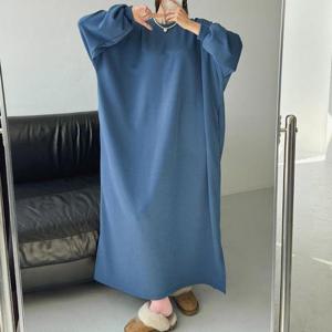 [강물처럼]아이우먼 롱롱오버핏기모원피스 NMV815M512 빅사이즈