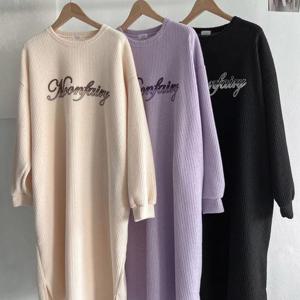 [강물처럼]빅사이즈원피스 V812L512 문레터링골지원피스 MA (440