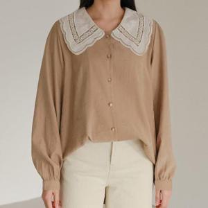 [강물처럼]아이우먼 빈티지펀칭카라블라우스 WBV790M512 빅사이