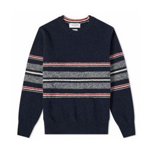 THOM BROWNE [톰브라운] MKA330A Y1502 415 시즈널 버즈아이 자카드 크루넥 니트 네이비 남성 니트TJ